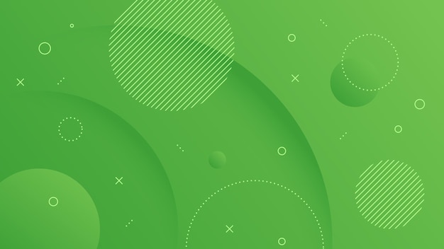 Modern abstract background with motion round circle wave retro memphis and green gradient color