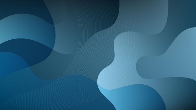 Modern Abstract Background with Motion Waves Elements and Dark Blue Color