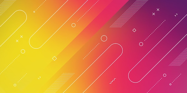 Modern abstract background with retro memphis elements and vibrant color