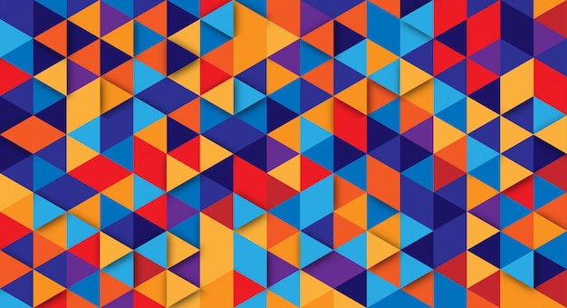 三角形の要素を持つモダンな抽象的な背景。ポスター、バナー、ランディングページのウェブサイトのレトロな色の背景。