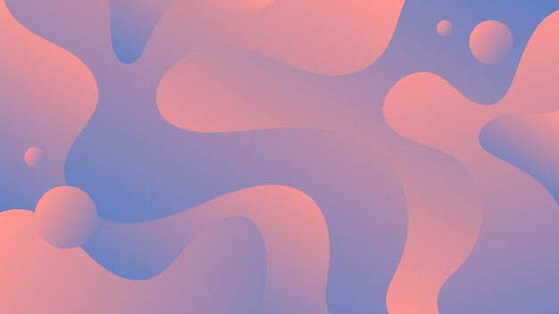 Вектор Современный абстрактный фон с волновым жидким движением жидкости и синим красным градиентным цветом