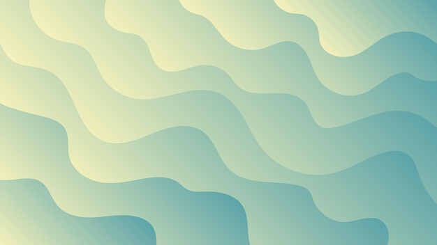 Modern Abstract Background with Waves Element and Vibrant Light Green Blue Color