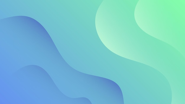 Vector modern abstract background with waves fluid liquid motion and green blue gradient color