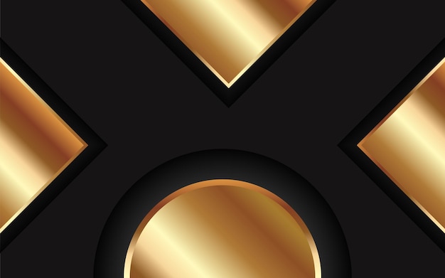 Modern Abstract Badge Gold background Gradient Color Premium Vector