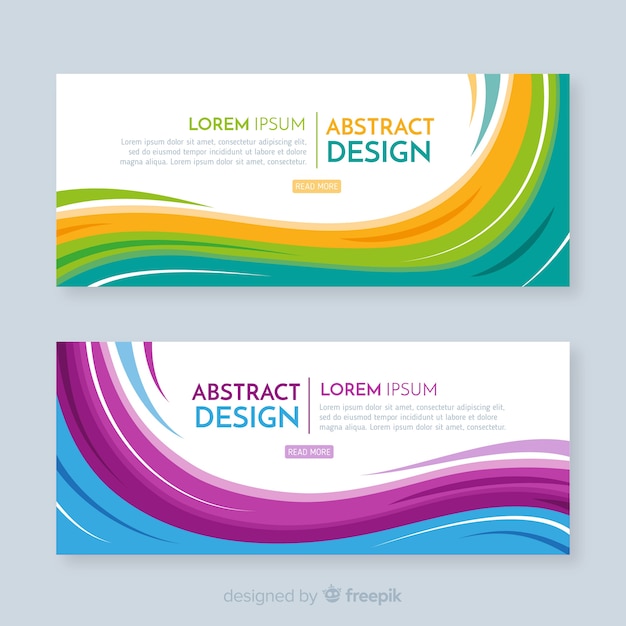 Vector modern abstract banners with flat design