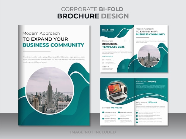 Modern abstract Bifold corporate business brochure design