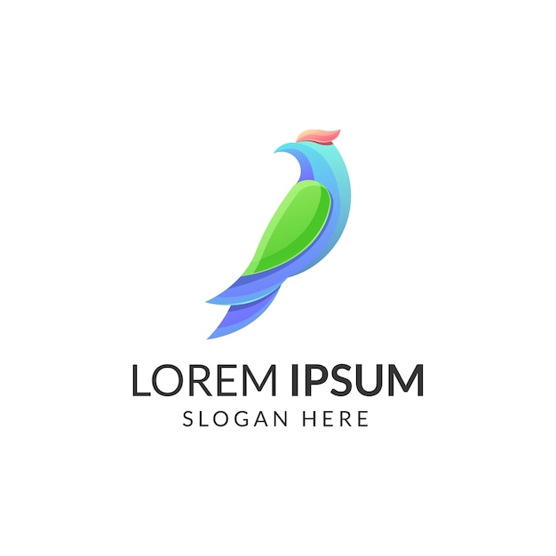 Modern abstract bird multicolored logo