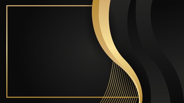 Vector modern abstract black background with golden style composition