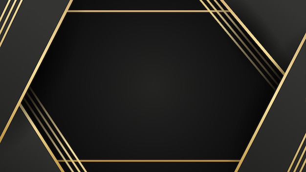 Modern abstract black background with golden style composition