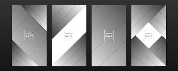 Modern abstract black backgrounds set with lines