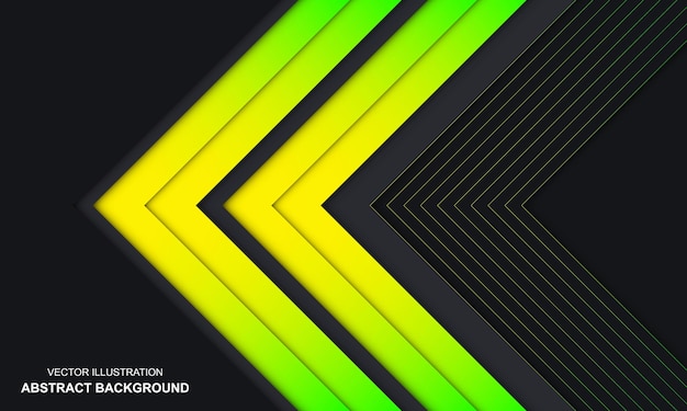 Vector modern abstract black green and yellow color background