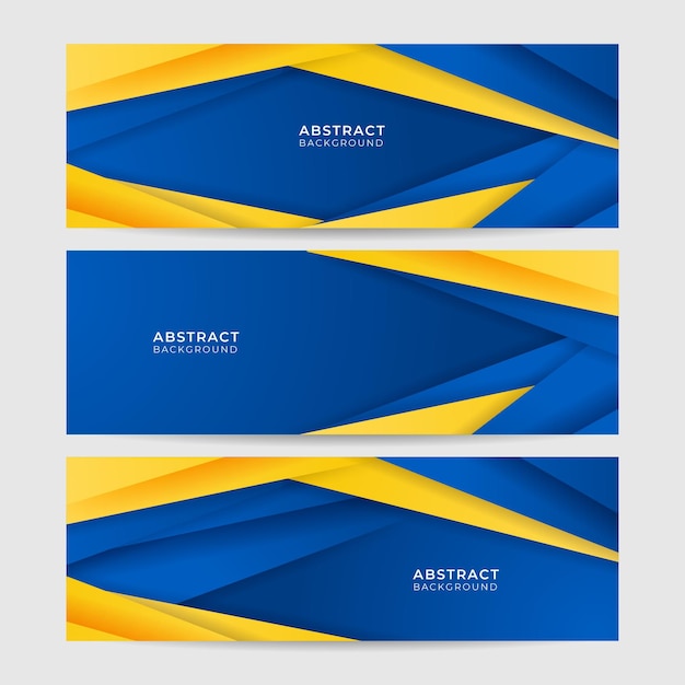 Modern abstract blauw geel oranje bannerontwerp als achtergrond abstracte geometrische achtergrond met lijnen, stippen en cirkel vectorillustratie