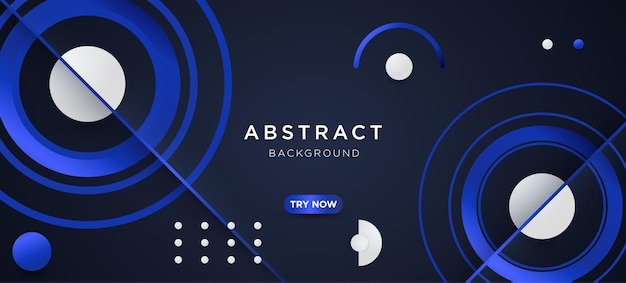 Modern abstract blue background with circle shape composition element design