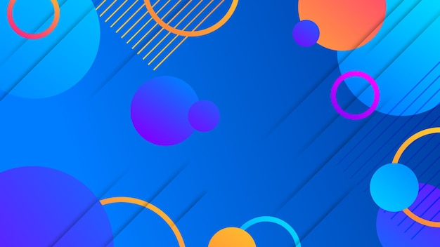 Modern abstract blue background with colorful circle element and shiny effect illustration