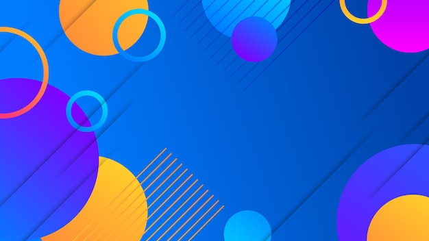 Modern abstract blue background with colorful circle element and shiny effect illustration