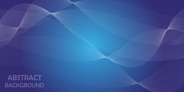 Modern abstract blue background with wavy lines illustration