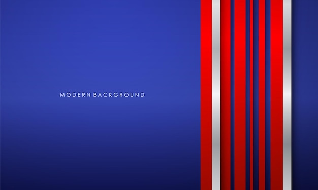 Modern abstract blue and red wiith silver lines background