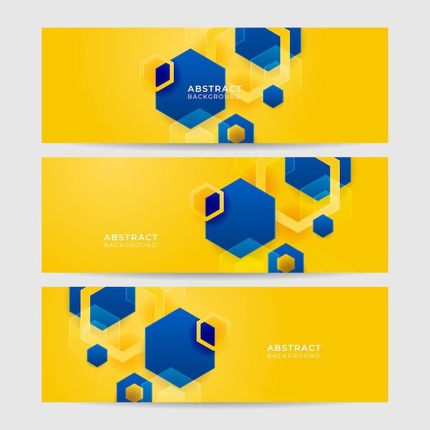 Moderno astratto blu giallo arancione banner sfondo design sfondo geometrico astratto con linee punti e cerchio illustrazione vettoriale