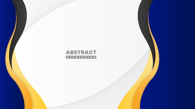 modern abstract blue yellow papercut wave style elegant background eps vector design