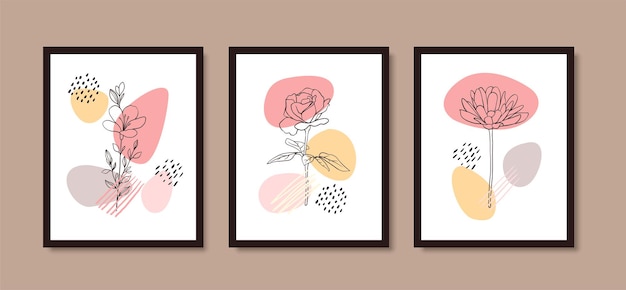 Modern abstract boho flower