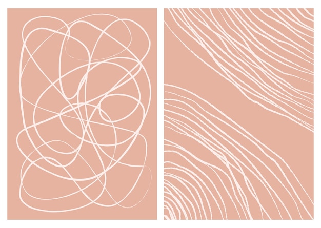 Vector modern abstract boho poster earth tones organic shapes minimalist mid century style