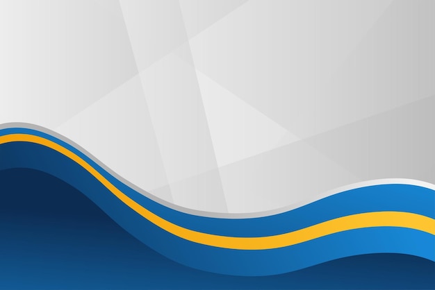 modern abstract bright blue and yellow curve wave business banner presentation background