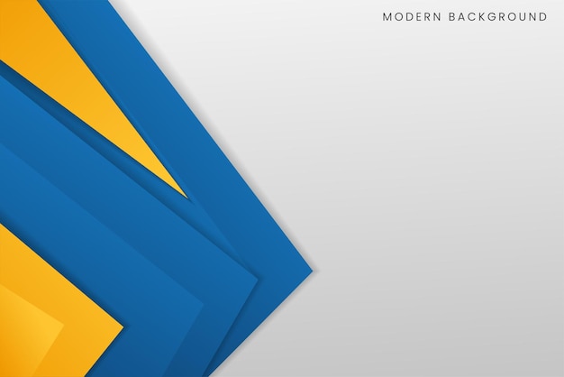 Modern abstract bright blue and yellow technology business banner design on white background