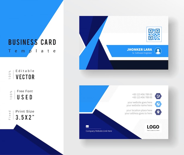 Vector modern abstract business card