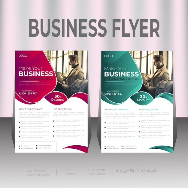 Modern abstract business flyer vector layout template