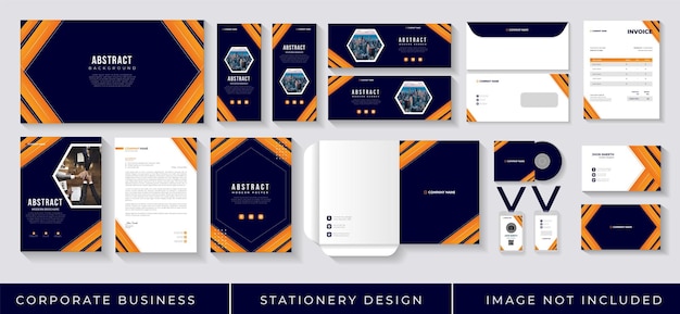 Modern Abstract business identity stationary design set