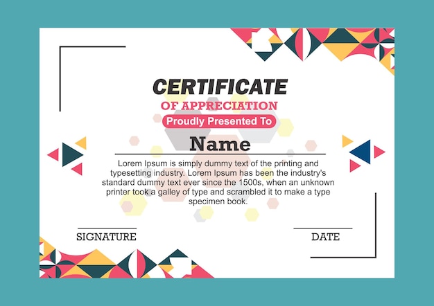 Modern abstract certificate template