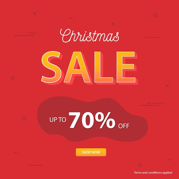 Modern abstract christmas sale social media poster