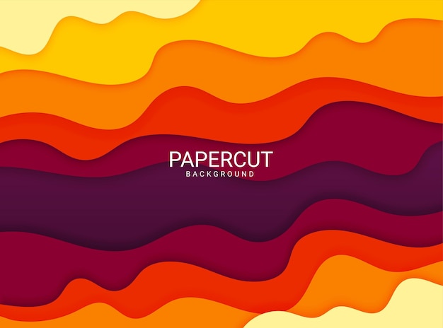 Modern Abstract colorful paper cut shapes wave background premium vector