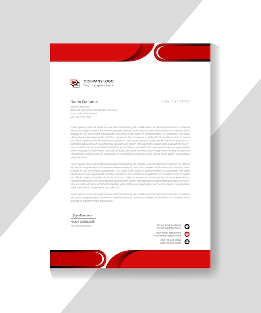 modern abstract corporate and business professional letterhead template