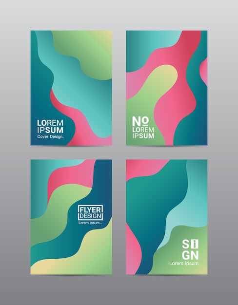 Vector modern abstract covers layout design template 4 set artwork.