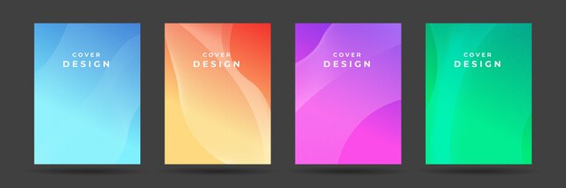 Set di copertine astratte moderne. modello gradiente copertina poster colorato.