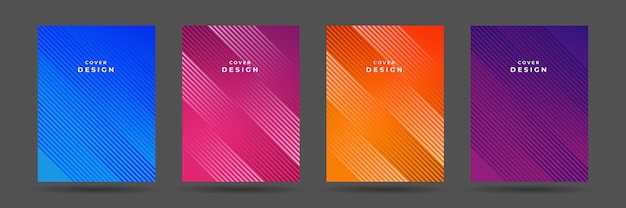 Set di copertine astratte moderne. modello gradiente copertina poster colorato.