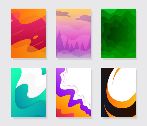 Vector modern abstract covers set cool gradient shapes composition