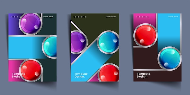 Vector modern abstract covers set minimal covers design colorful geometric background vector illustration