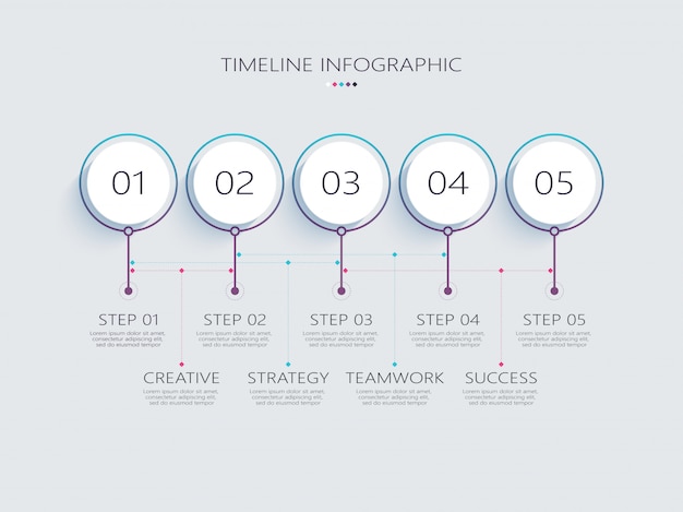 Modello infographic moderno astratto di d con i punti per successo