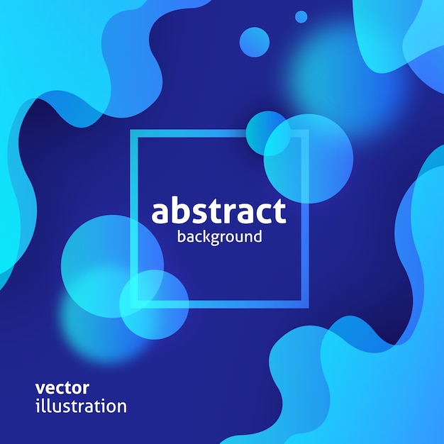 Vector modern abstract design with blue liquid shapes