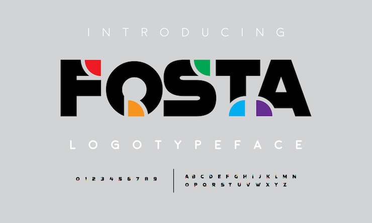 Vector modern abstract digital alphabet font minimal technology typography creative urban sport fashion