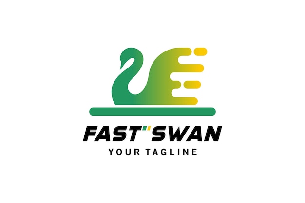 Современный абстрактный дизайн логотипа иконки быстрого гуся
