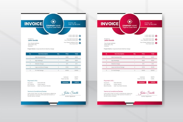 Modern Abstract geometric business invoice template for payment book design