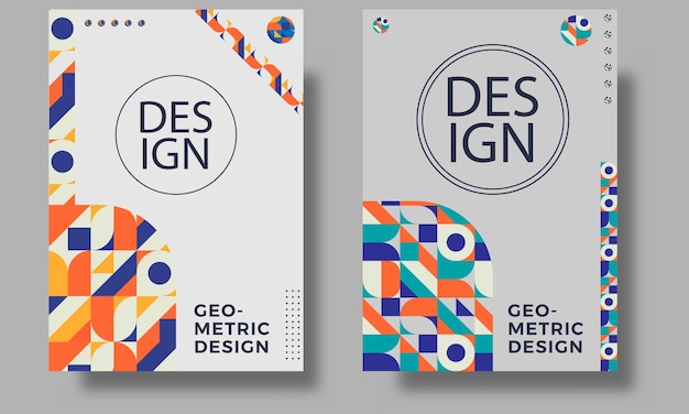 Modern abstract geometric colorful cover set