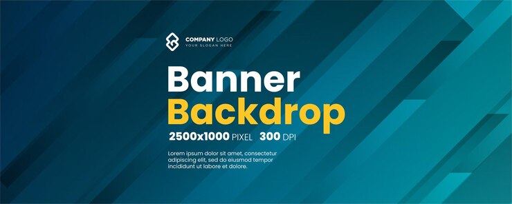 Vector modern abstract geometric gradient dark blue banner background