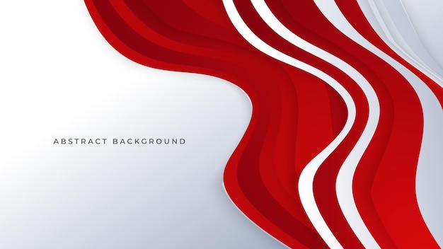 Современный абстрактный геометрический красно-белый фон с теневым костюмом для бизнеса корпоративный баннер фон презентации и многое другое Премиум Вектор
