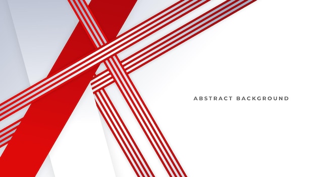 ベクトル ビジネス企業のバナー背景プレゼンテーションなどのためのシャドウスーツを備えたモダンな抽象的な幾何学的な赤白の背景 premiumベクター