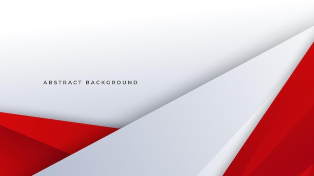 ベクトル ビジネス企業のバナー背景プレゼンテーションなどのためのシャドウスーツを備えたモダンな抽象的な幾何学的な赤白の背景 premiumベクター
