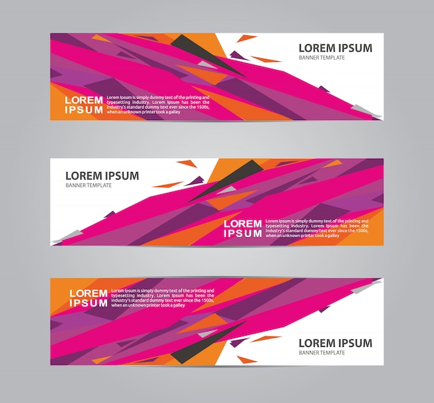 Vector modern and abstract geometric web banner template.